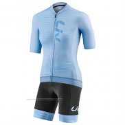 2023 Maillot Cyclisme Femme Liv Lumiere Bleu Manches Courtes Et cuissard